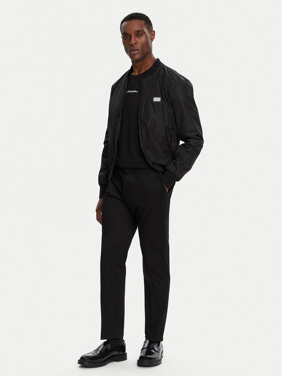 Dolce&Gabbana Dolce&Gabbana Bavlnené nohavice GY6IET GI434 N0000 Čierna Regular Fit