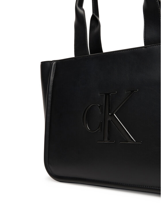 Calvin Klein Calvin Klein Torebka Bold Ck Medium Tote LV04F3218G Czarny
