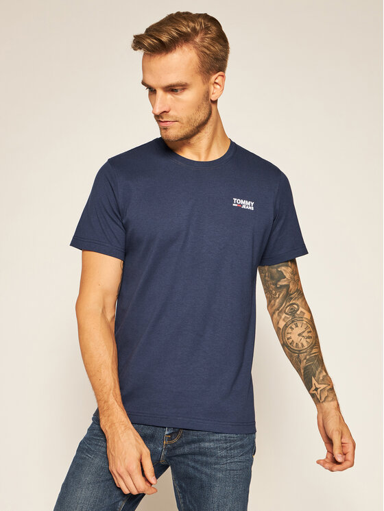 Tommy Jeans T-shirt Corp Logo C Neck DM0DM09588 Blu scuro Regular Fit •  Modivo.it