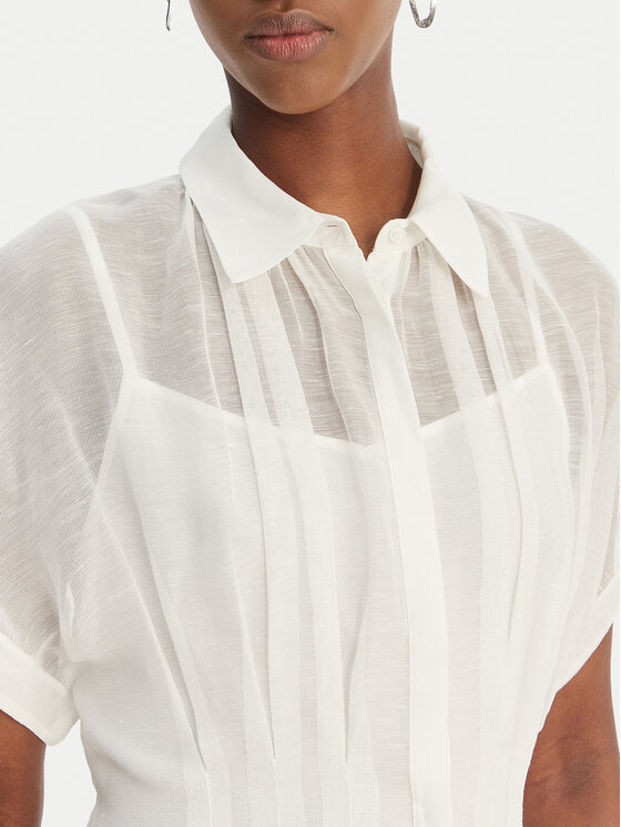 BOSS BOSS Рокля тип риза Davinata 50559733 Бял Regular Fit