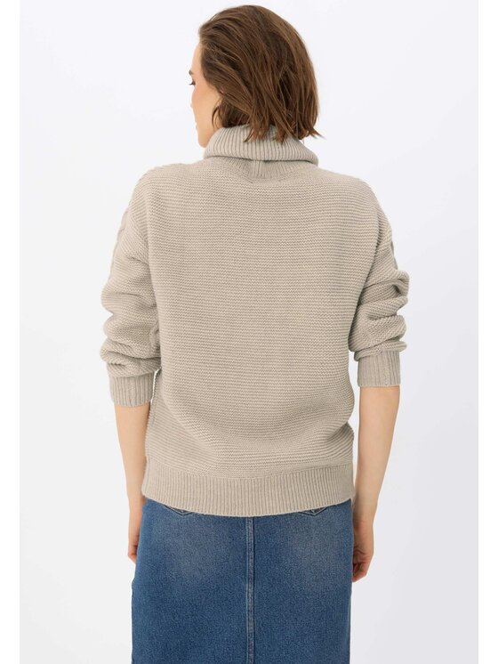 Volcano Volcano Sweter S-ESSIE Beżowy Regular Fit