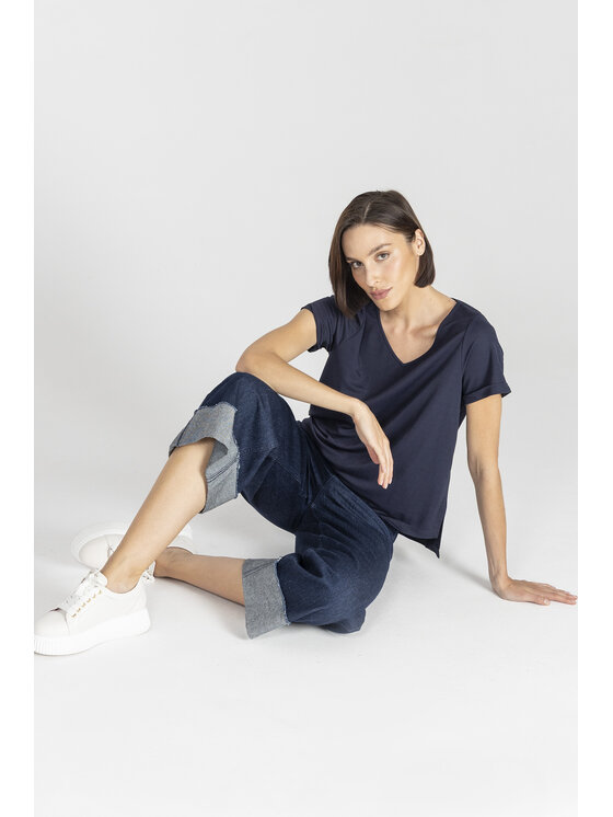 Deni Cler Milano Deni Cler Milano Jeansy T-DC-5230-E2-10-58-1 Granatowy Loose Leg