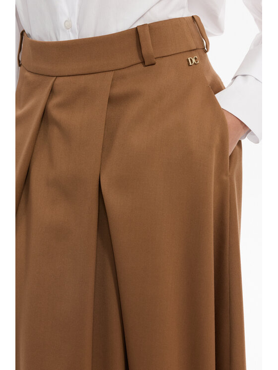 Deni Cler Milano Deni Cler Milano Spódnica midi W-DC-7052-F5-C2-18-1 Brązowy A-Line Fit