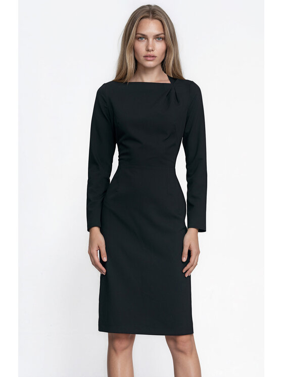 NIFE NIFE Sukienka wieczorowa S302 Czarny Loose Fit