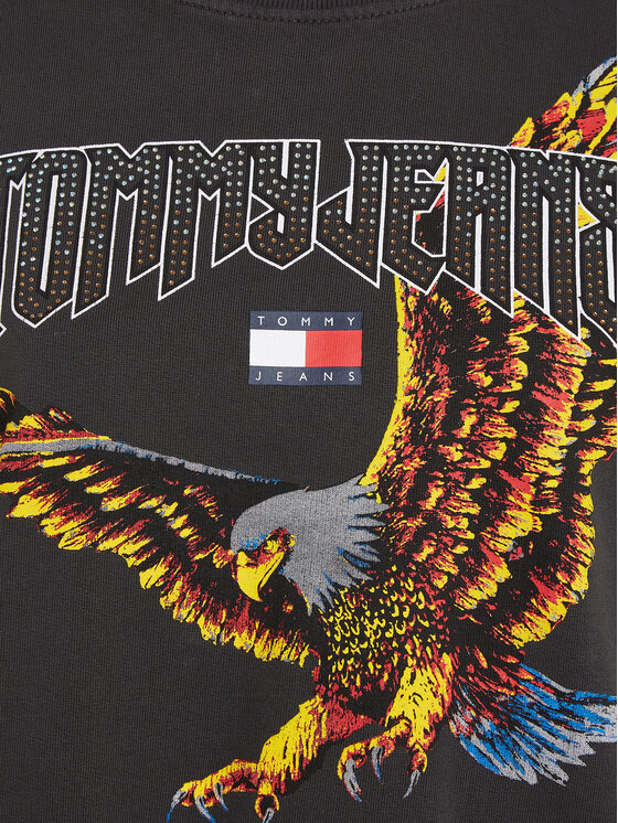 Tommy Jeans Tommy Jeans Džemperis Vintage Eagle DW0DW16415 Juoda Cropped Fit