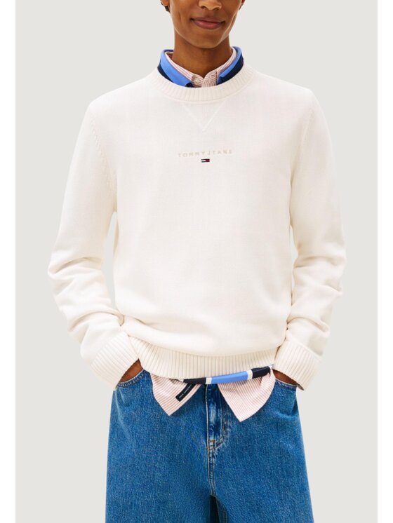 Tommy Jeans Tommy Jeans Maglione DM0DM22352 Bianco Casual Fit