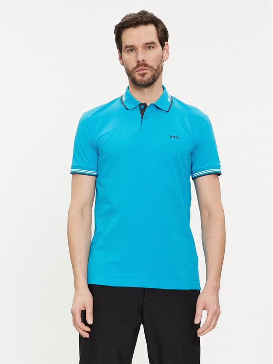 Boss Polo Majica Paul 50506193 Modra Slim Fit