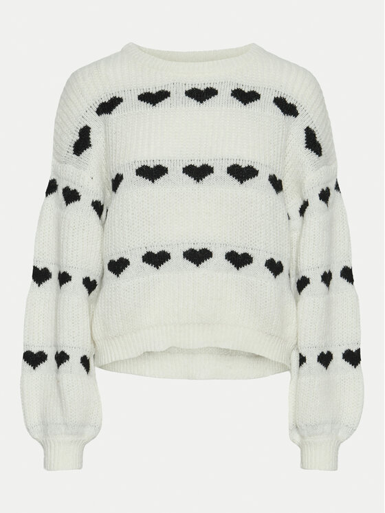 Pieces Pieces Sweter Nove 17152014 Écru Regular Fit