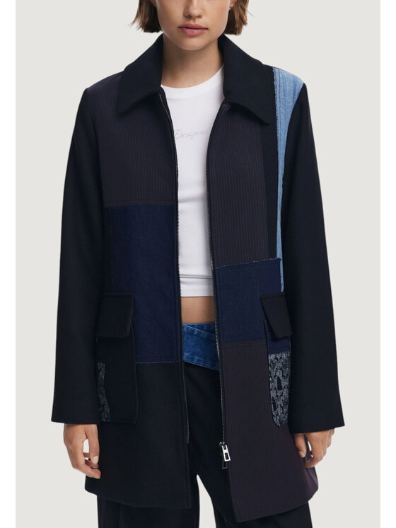 Desigual Desigual Cappotto COAT_PATCH Nero Classic Fit