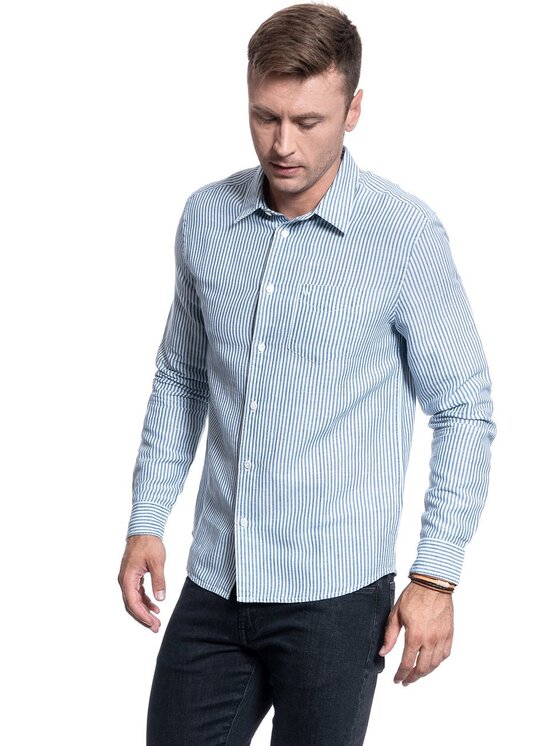 Wrangler Wrangler Camicia LS 1 PKT SHIRT Blu Regular Fit