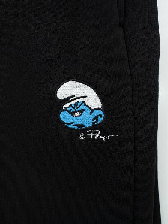 Smerfy Smerfy Spodnie dresowe Spodnie Dresowe Męskie Czarne Smerfy Maruda XL Czarny Regular Fit
