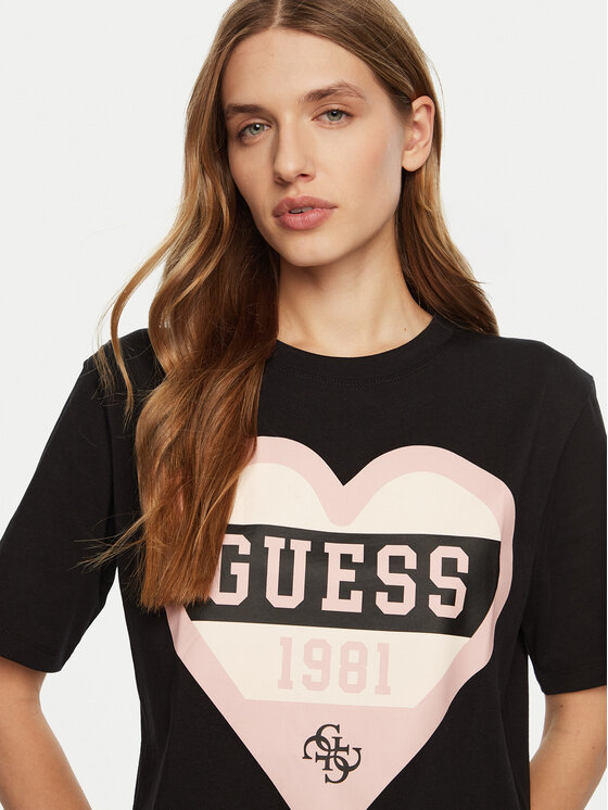 Guess Guess T-shirt V5RI01 I3Z14 Crna Regular Fit