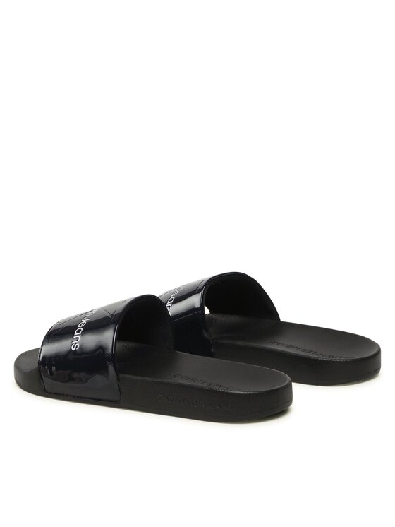 Calvin Klein Jeans Calvin Klein Jeans Natikači Slide Metallic Monologo YW0YW00638 Mornarsko modra