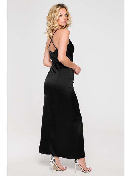 Makover Makover Sukienka wieczorowa K155 Czarny Regular Fit