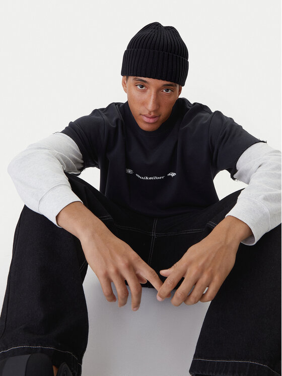 Quiksilver Quiksilver Džemperis ar kapuci Openbar Crew EQYFT05154 Melns Oversize