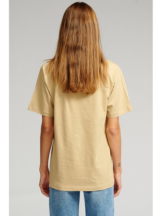 TeeShoppen TeeShoppen T-Shirt 'Oversized Collection' Beżowy Oversize