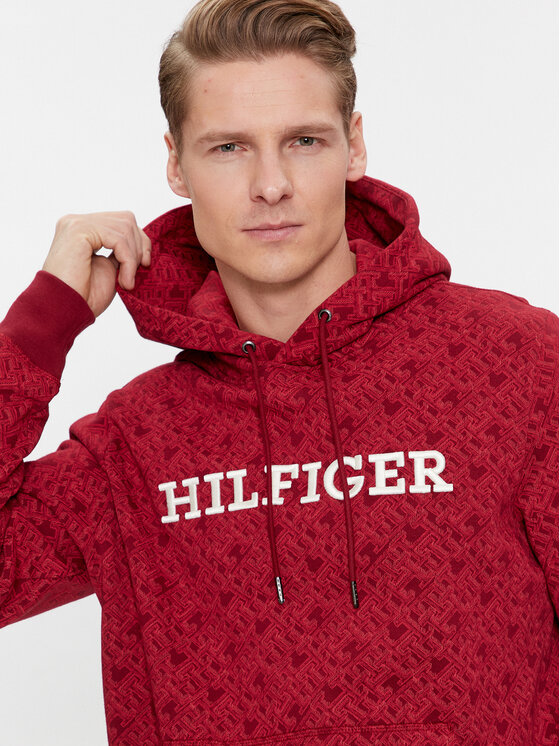 Tommy Hilfiger Tommy Hilfiger Bluza Aop Monogram MW0MW32703 Czerwony Regular Fit
