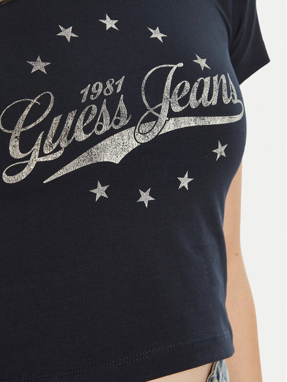 Guess Jeans Guess Jeans T-Shirt W5RI59 J1314 Granatowy Regular Fit