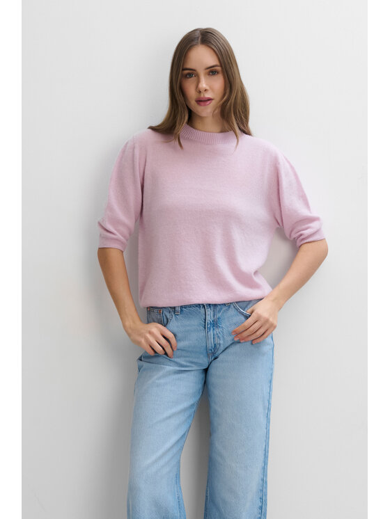 Fobya Fobya Bluzka F2120 Różowy Basic Fit