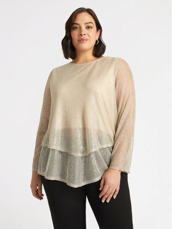 Fiorella Rubino Fiorella Rubino Bluzka G481L008282N008 Złoty Regular Fit
