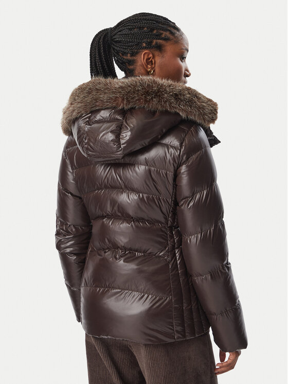 Hetregó Hetregó Pernata jakna Inari 8R624KF 26W004 Tamno smeđa Slim Fit
