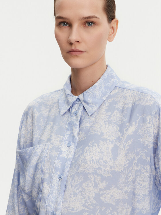Munthe Munthe Hemd Filius 251102525120 Blau Loose Fit