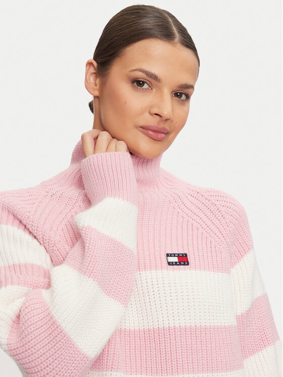 Tommy Jeans Tommy Jeans Rollkragenpullover Badge DW0DW19914 Rosa Regular Fit