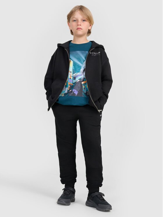 4F 4F Pantaloni da tuta 4FJRAW25TTROM1663-20S Nero Loose Fit