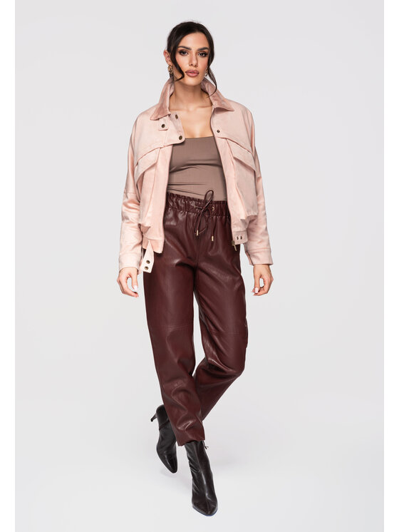 Ombre Ombre Kurtka bomber OW-JAFL-0122 Różowy Regular Fit