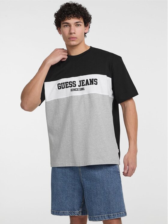 Guess Jeans Guess Jeans T-Shirt 175283 Szary Classic Fit