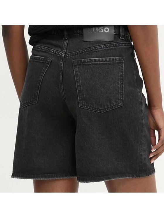 HUGO HUGO Szorty jeansowe 50538855 10267552 004 Czarny Regular Fit