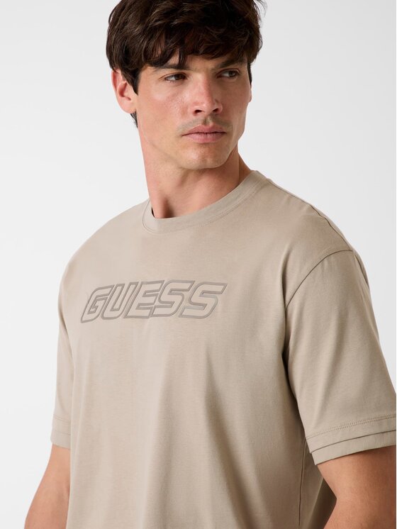 Guess Guess T-Shirt 181497 Beżowy Classic Fit