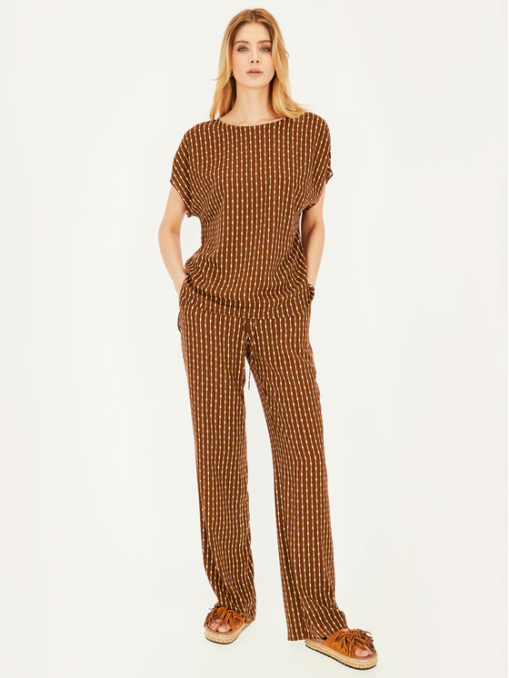 L’AF L’AF Bluzka Omi Brązowy Regular Fit