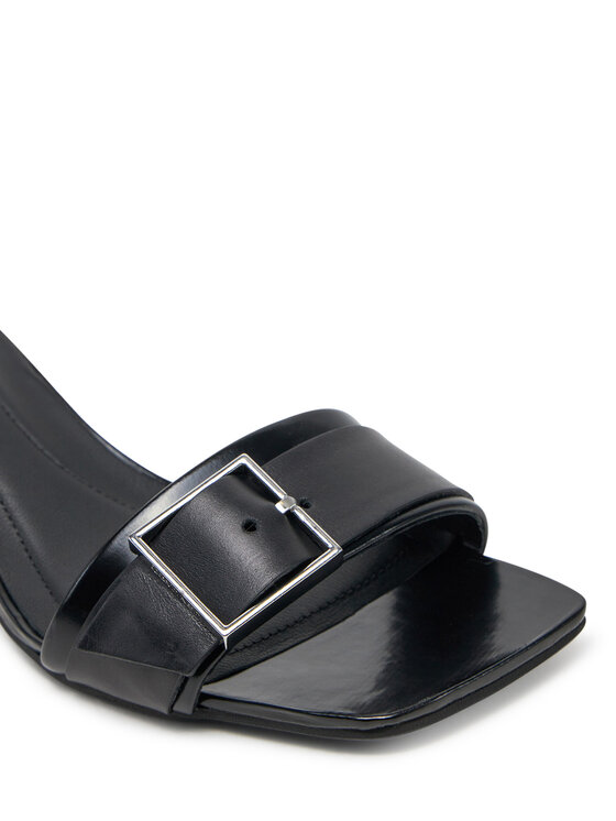 Calvin Klein Calvin Klein Klapki Heel Mule 50 W/Buckle - Lth HW0HW02478 Czarny