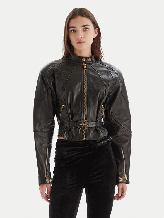 Versace Jeans Couture Versace Jeans Couture Kožená bunda 79HAVP03 CP021 Černá Regular Fit