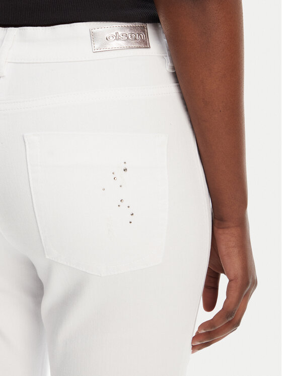 Olsen Olsen Jeansy 14002416 Bílá Slim Fit