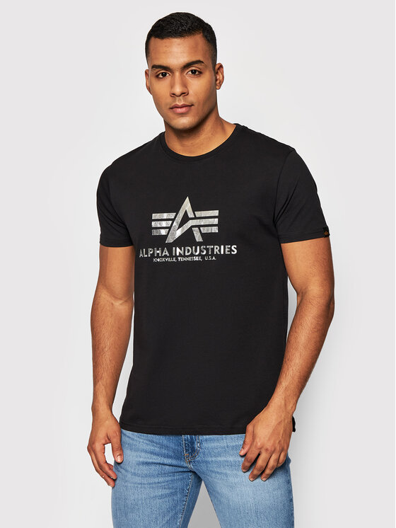 Alpha Industries T-shirt Basic Foll Print 100501FP Crna Regular Fit