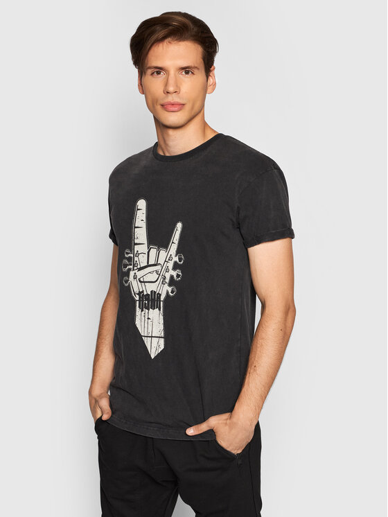 Tigha Tigha T-Shirt Rock "N" Roll Zander 106330 Černá Regular Fit