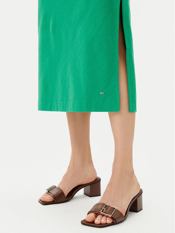 Tommy Hilfiger Tommy Hilfiger Rochie de zi WW0WW45159 Verde Regular Fit
