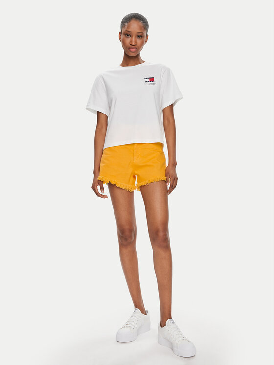 Sisley Sisley Дънкови шорти 4QVSL9014 Жълт Regular Fit