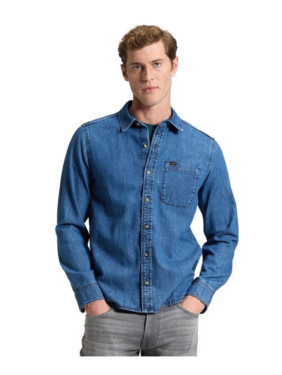 Lee Lee Koszula jeansowa 112386366 Niebieski Regular Fit