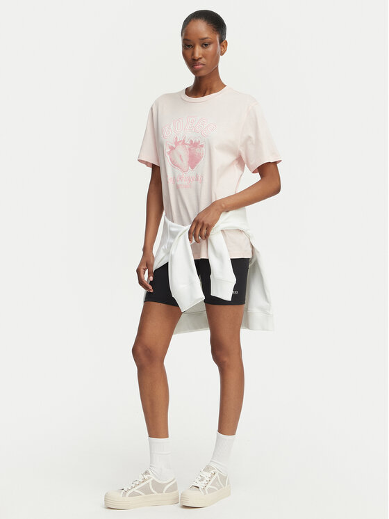 Guess Guess T-Shirt V6GI14 K2981 Ανοιχτό ροζ Relaxed Fit