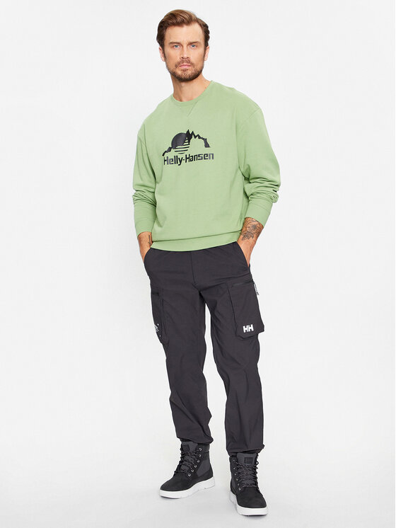 Helly Hansen Helly Hansen Džemperis Yu Crew Sweater 2.0 53891 Žalia Regular Fit