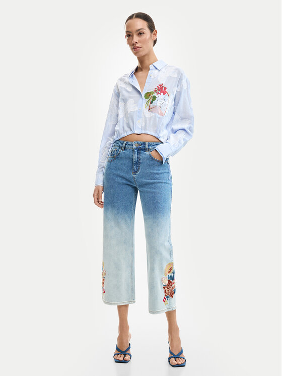 Desigual Desigual Džínsy Coco 26SWDD20 Modrá Straight Fit