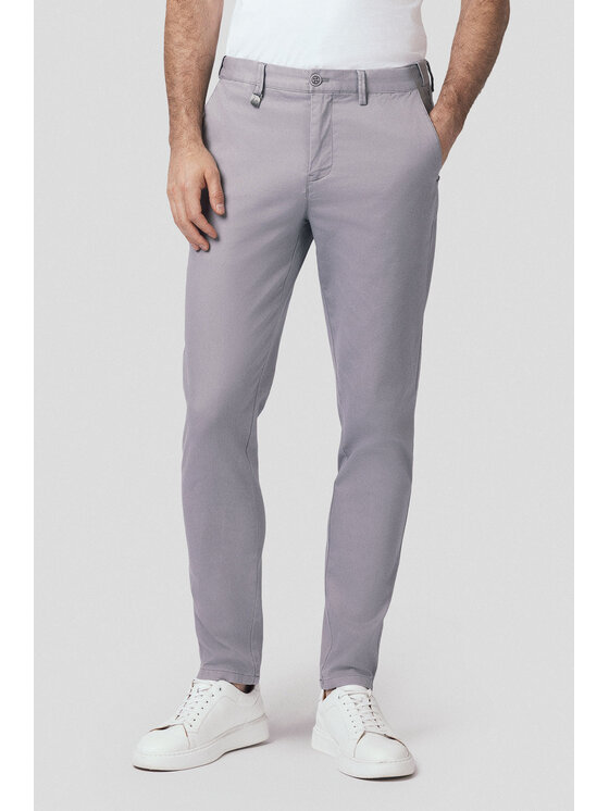 Lancerto Lancerto Chinosy Mikkeli SP082125000013 Szary Slim Fit