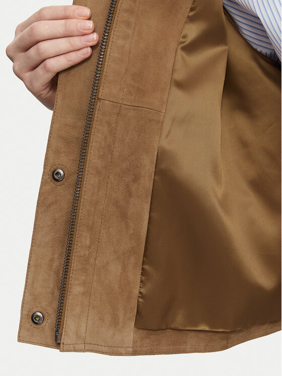 Weekend Max Mara Weekend Max Mara Kurtka skórzana Abito 2625446061 Brązowy Regular Fit