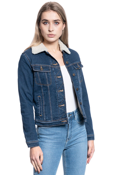 Lee Lee Kurtka damska SHERPA RIDER Niebieski Regular Fit