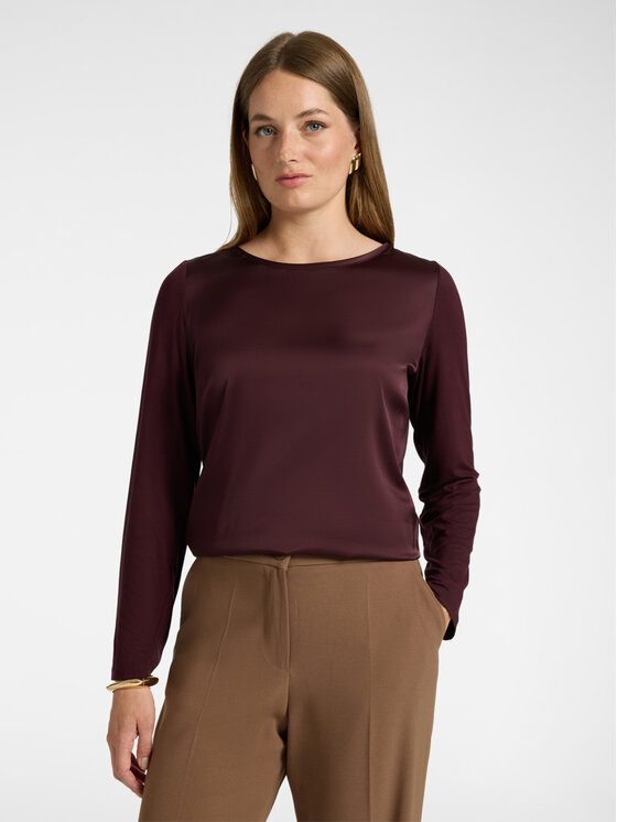 Elena Mirò Elena Mirò T-Shirt G057Z000708N039 Bordowy Regular Fit