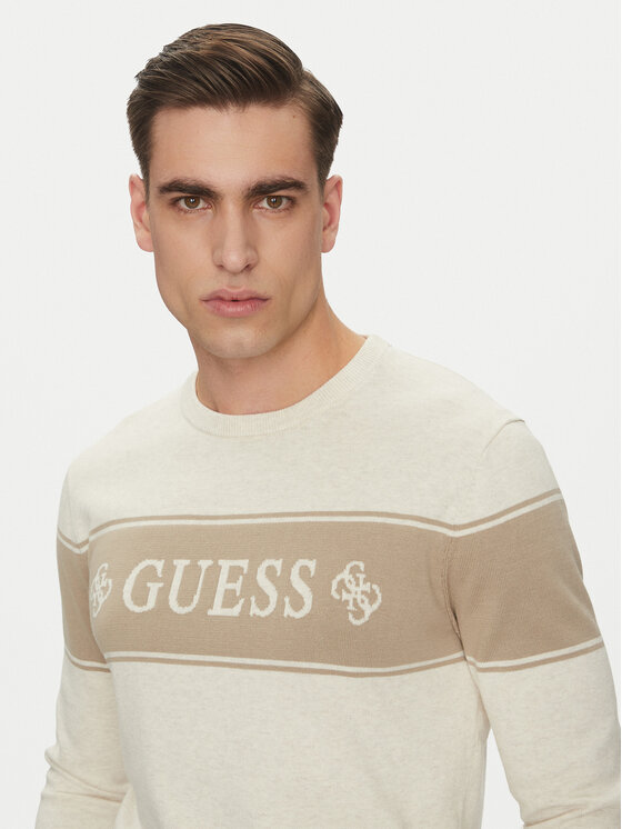Guess Guess Sweter M5GR05 Z3MI1 Beżowy Regular Fit
