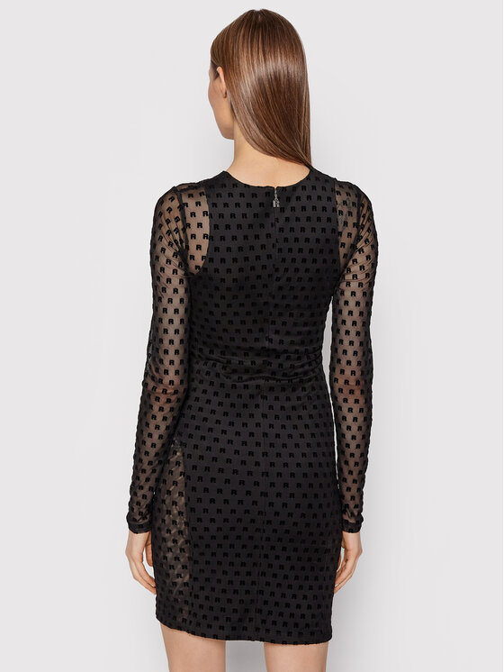 ROTATE ROTATE Kokteilinė suknelė Monique RT851 Juoda Slim Fit
